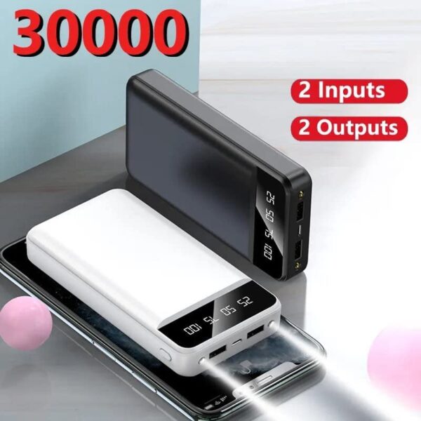 Power Bank 30000 mAh harici pil, taşınabilir şarj cihazı (K0) - Görsel 5