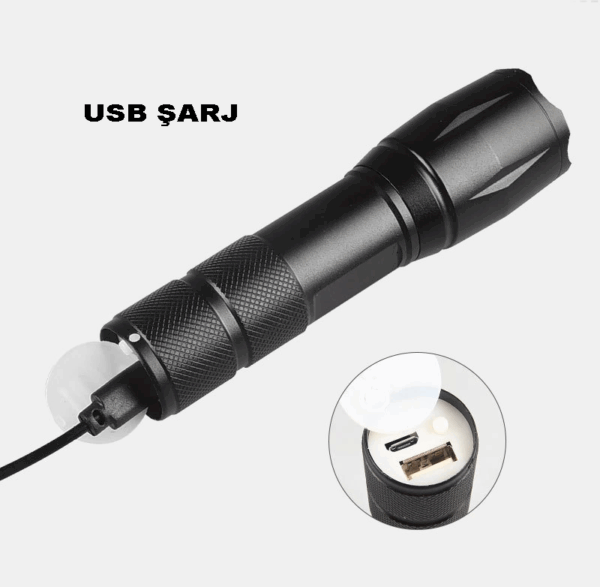 Powerbank Özellikli Uzun Menzilli El Feneri  Wt-039 - Görsel 4