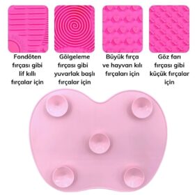 Pratik Kolay Makyaj Fırçası Temizleme Matı Aparatı Aleti Küçük (K0)