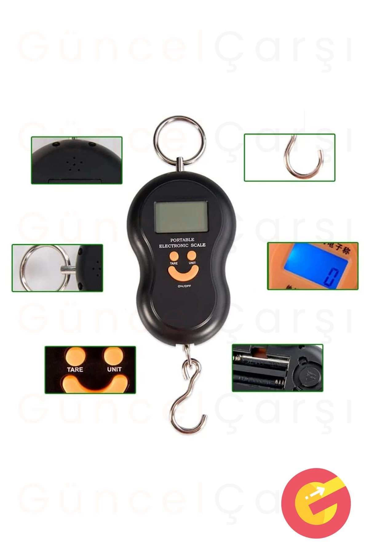 Pratik Pilli Dijital Bagaj Bavul Valiz Ağırlık Ölçme Tartısı, 50 KG Tartma Kapasitesi, Piller Hediye - Görsel 4