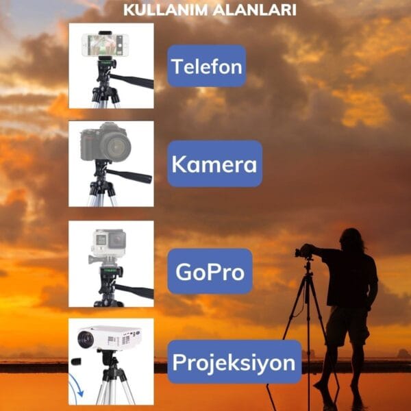 Profesyonel Fotoğraf Makinası Tripodu (K0) - Görsel 5