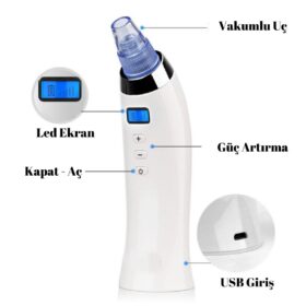 Profesyonel Led Ekran Şarjlı Vakum Siyah Nokta Temizleyici Siyah Nokta Temizleme Aleti (K0)