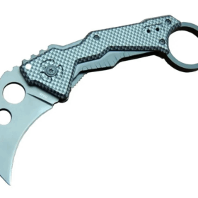 Quartermaster Da46 Karambit Outdoor Çakı 18 Cm - Tırtıklı, Karbon Fiber Sap