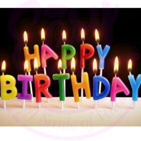 Rengarenk Happy Birthday Yazılabilen Doğum Günü Mumu (K0)