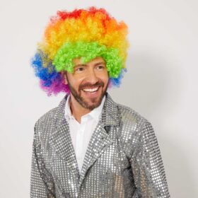 Rengarenk Kıvırcık Afro Bonus Peruk (K0)