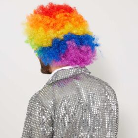 Rengarenk Kıvırcık Afro Bonus Peruk (K0)