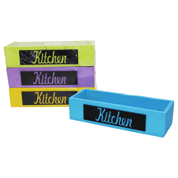 RENKLİ AHŞAP MUTFAK ORGANİZER 30X10X7CM (K0)