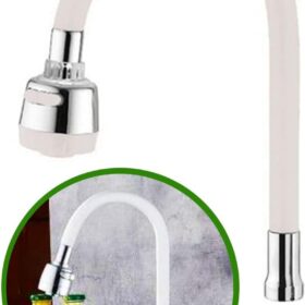 Renkli Silikonlu Oynar Başlıklı 2 Fonksiyonlu Spiral Musluk Başlığı - Beyaz (K0)