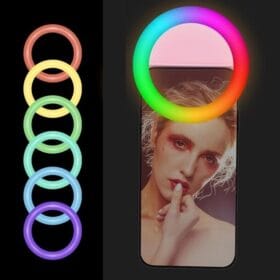 Rgb Led Mandallı Telefon Bilgisayar Tablet Uyumlu Selfie Işığı Aydınlatma Telefon Aparatı (K0)