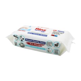 RİNZ  100PCS   GENEL YÜZEY TEMİZLİK HAVLUSU - BEYAZ SABUN KOKULU  ISLAK MENDİL (K0)