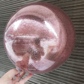 Rose Gold Renk Simli Yuvarlak Şeffaf Balon 24 İnç (K0)