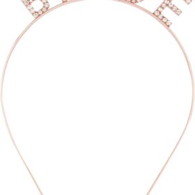 Rose Gold Renk Bekarlığa Veda Kristal Taş Bride Tacı İthal 16x10 cm (K0)
