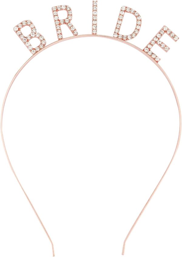 Rose Gold Renk Bekarlığa Veda Kristal Taş Bride Tacı İthal 16x10 cm (K0) - Görsel 2