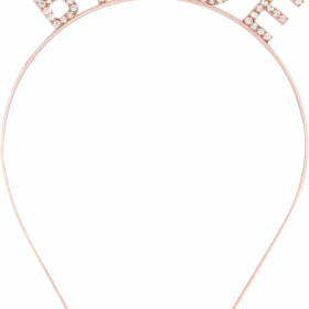 Rose Gold Renk Bekarlığa Veda Kristal Taş Bride Tacı İthal 16x10 Cm