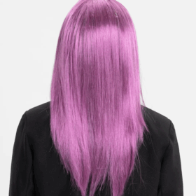 Rose Pembe Renk Düz Kesim Uzun Parti Peruğu Takma Saç