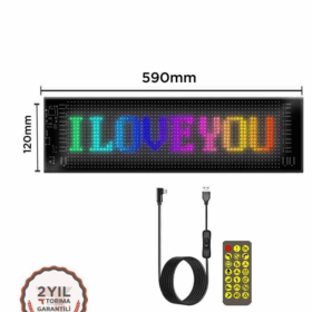 Rp1259 Led Matrix Panel 16x96cm Telefon Kontrollü Kayar Led Animasyon Aydınlatma