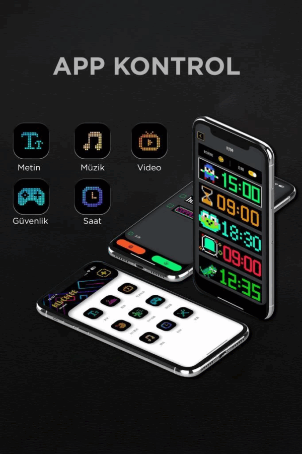 Rp1259 Led Matrix Panel 16x96cm Telefon Kontrollü Kayar Led Animasyon Aydınlatma - Görsel 4