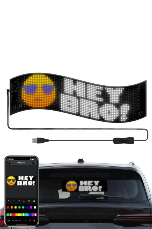 Rp937 Led Matrix Panel 16x64cm Telefon Kontrollü Kayar Led Animasyon Aydınlatma - Görsel 4