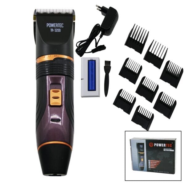 SAÇ SAKAL KESME TRAŞ MAKİNE ÇİFT BATARYA - TARAK AYARI - FİŞ ŞARJLI - 2 KADEME HIZ TR-3200 (K0)