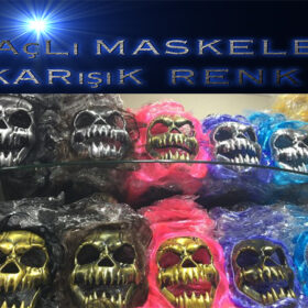 Saçlı Kuru Kafa İskelet Maske 1 Adet (K0)