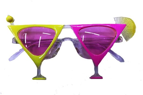 Sarı Pembe Renk Martini Parti Gözlüğü (K0)