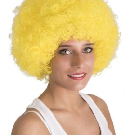 Sarı Renk Kıvırcık Afro Bonus Peruk (K0)