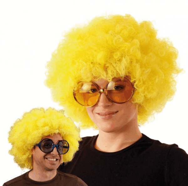 Sarı Renk Kıvırcık Afro Bonus Peruk - Görsel 3