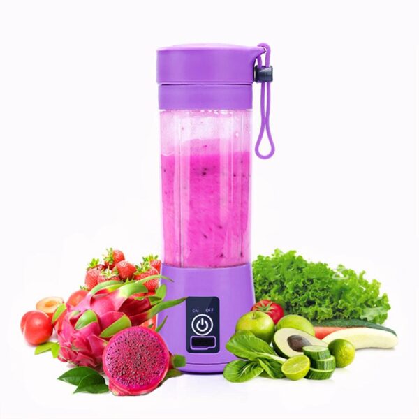 Şarjlı Portatif El Blenderi 380 Ml Usb Kablolu Mor (K0) - Görsel 3