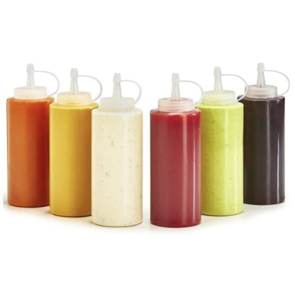 Şeffaf Kapaklı Sızdırmaz Yağlık Sosluk Şişesi Plastik Yağdanlık 400 ml. AP-9028 (K0) - Görsel 3