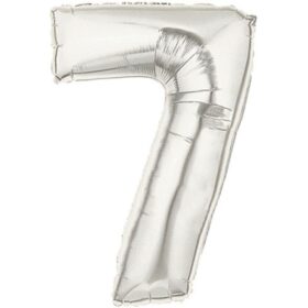 Şekilli Supershape Silver Rakam Folyo Balon 7 Numara (K0)