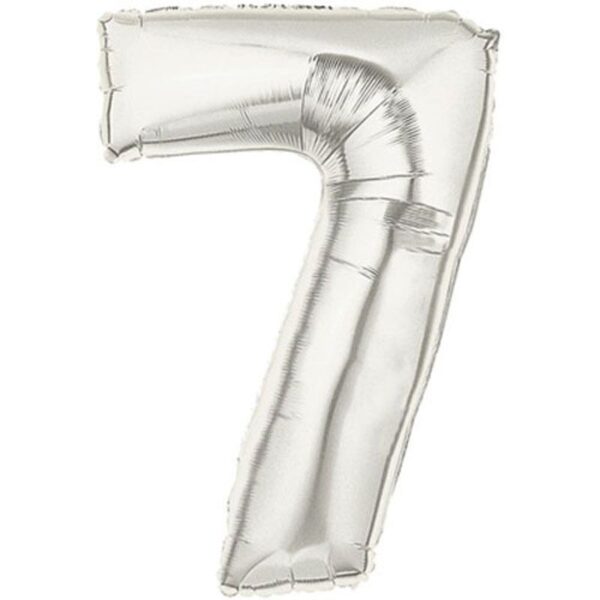 Şekilli Supershape Silver Rakam Folyo Balon 7 Numara (K0)