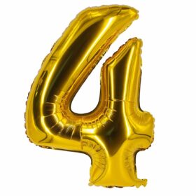 Şekilli Supershape Gold Rakam Folyo Balon 4 Numara (K0)