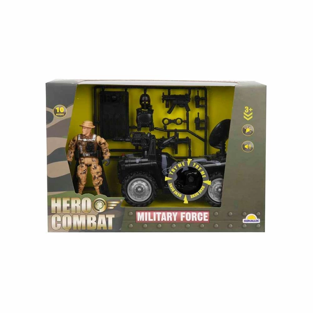 Çocuk Sesli ve Işıklı Askeri Araç Seti 10 Parça - Görsel 3