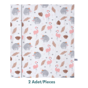 Sevi Bebe Desenli Müslin Çok Amaçlı Bez 50x70 2 Adet ART-328 Flamingo