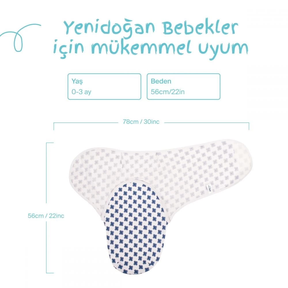 Sevi Bebe İnterlok Bebe Kundak ART-118 Mavi Çizgili - Görsel 5