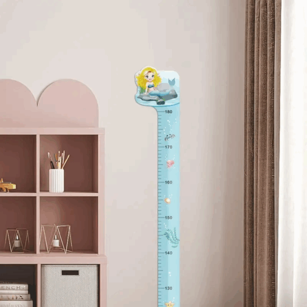 Sevimli Sarı Zürafa   Yeşil Dinazor   Deniz Kızı   Roket  Ağaç Boy Ölçüsü Sticker - Görsel 2