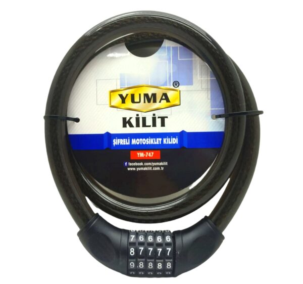 ŞİFRELİ MOTOR - BİSİKLET KİLİT 20MMX120CM (K0)