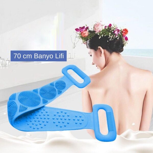 Silikon Sırt Kesesi 60 Cm Sırt Keseleme Fırçası Banyo Duş Lifi (K0) - Görsel 3