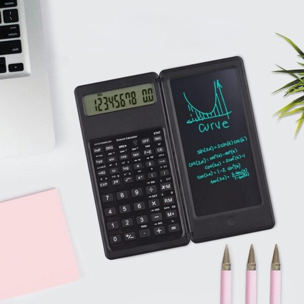 Silinebilir LCD Yazı Tabletli,Kalemli Katlanabilir Bilimsel Hesap Makinesi (K0) - Görsel 3