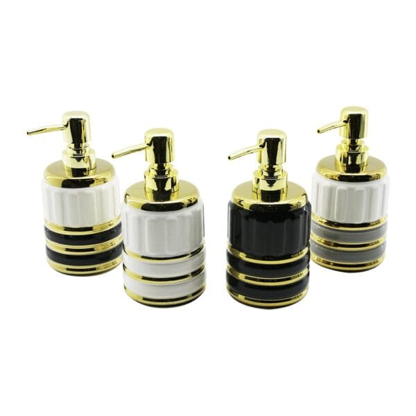ŞİŞE GOLD KAPAK - BOĞUM SERAMİK SIVI SABUNLUK 7.5X10.5CM (K0)