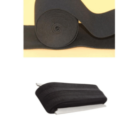 SİYAH - 1.5CM PAÇA LASTİK YASSI GENİŞ 10MT. (K0)