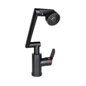 SİYAH - 1080 DERECE DÖNEBİLEN ÇOK FONKSİYONLU MUSLUK BATARYA KTX-3307 (K0)