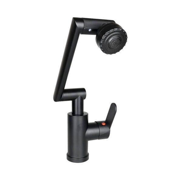 SİYAH - 1080 DERECE DÖNEBİLEN ÇOK FONKSİYONLU MUSLUK BATARYA KTX-3307 (K0)