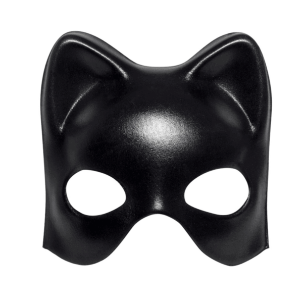 Siyah Deri Görünümlü Kedi Maskesi – Cosplay  Maskeli Balo - Görsel 2