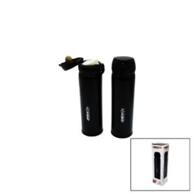 SİYAH METAL TERMOS 500ML KİLİTLİ KAPAKLI (K0)