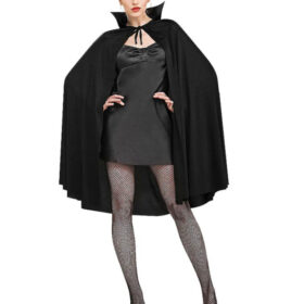 Siyah Renk Yakalı Halloween Pelerini 90 cm (K0)