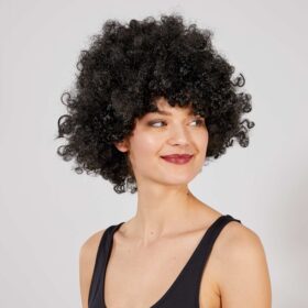 Siyah Renk Kıvırcık Afro Bonus Peruk (K0)