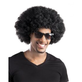 Siyah Renk Kıvırcık Afro Bonus Peruk Parti Peruğu (K0)