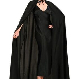 Siyah Renk Yakalı Halloween Pelerini 120 cm (K0)