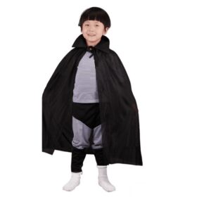 Siyah Renk Yakalı Çocuk Pelerin 90 cm (K0)